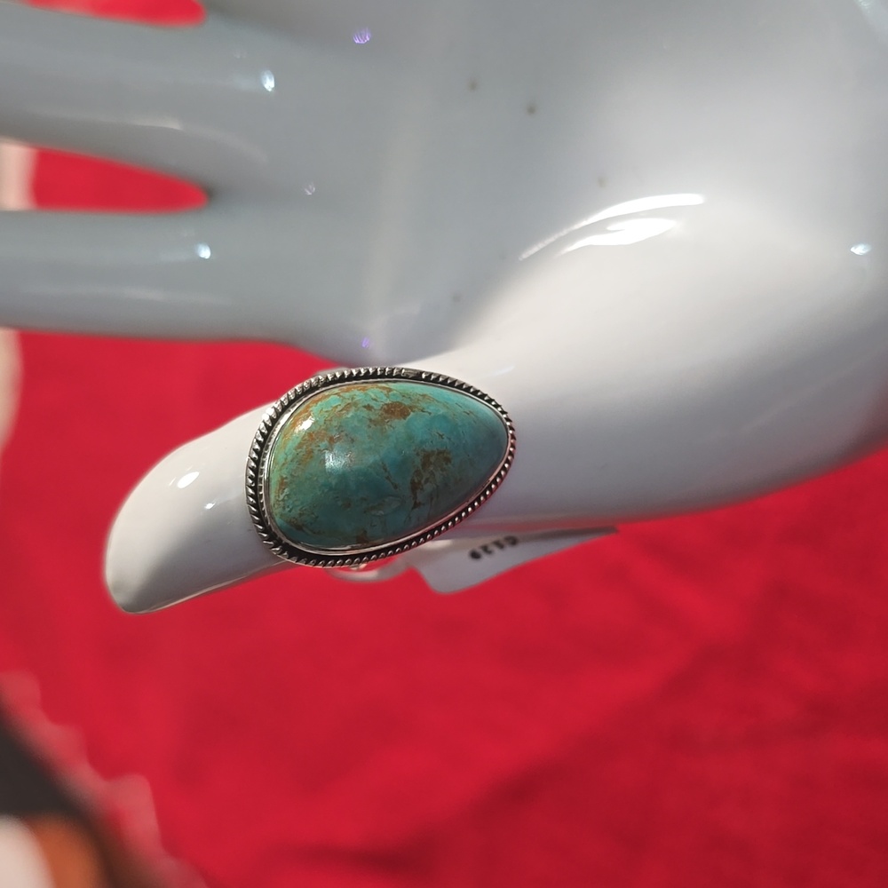 925 Sterling Silver Arizona Turquoise Ring~Sz 8